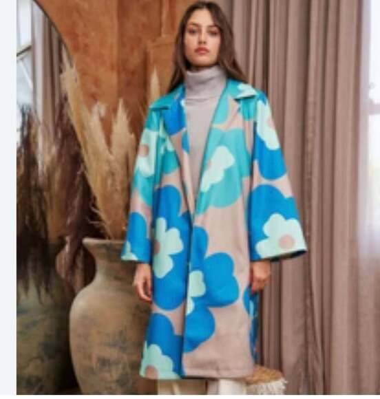 Davi & Dani Bold Retro Floral Print Jacket - Picture 1 of 7